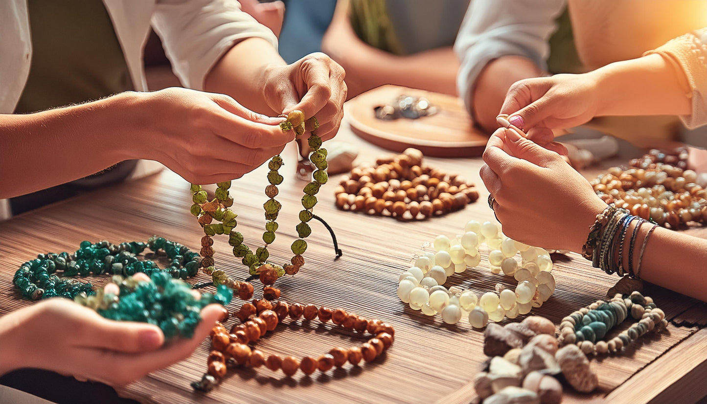 Mala-Workshop mit echten Edelsteinen